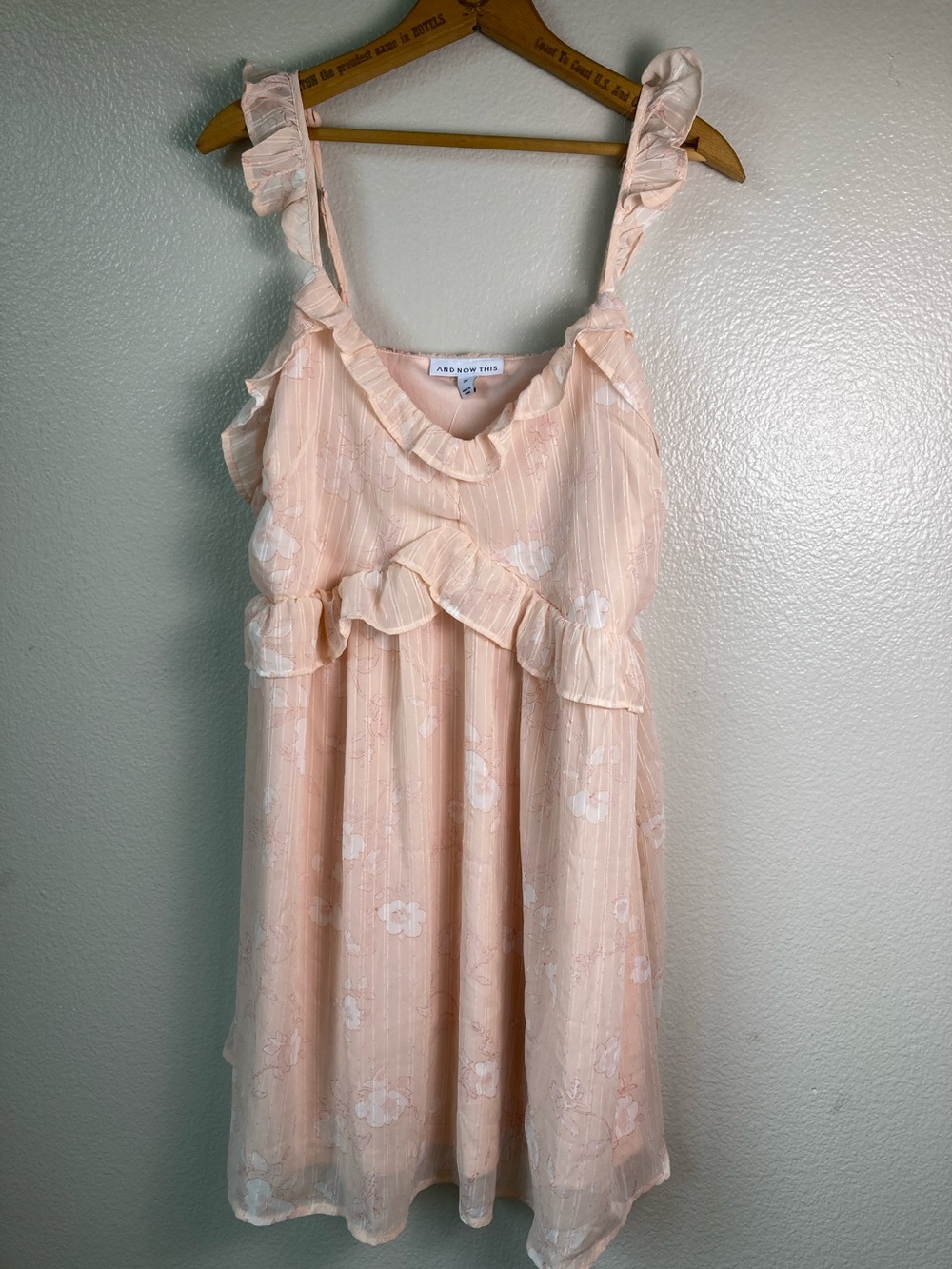 Nwt And Now This flowy ruffle petal pink sundress dress babydoll sz 2X
